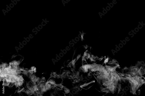 white smoke isolated on black background, abstract powder, water spray, Add smoke effect 