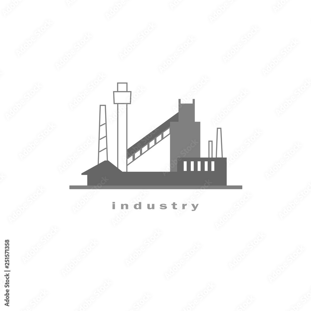 Composition on the theme of factories and production. Suitable for creating corporate identity, logo, advertising