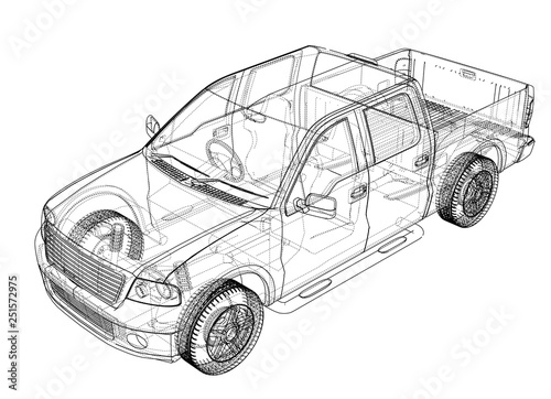 Vector car silhouettes. Rendering of 3d