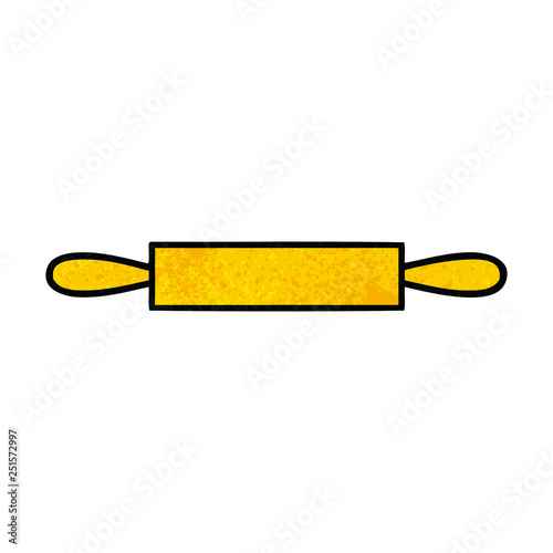 retro grunge texture cartoon rolling pin