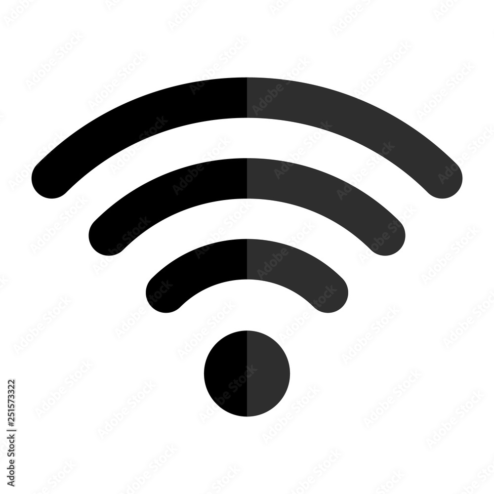 WI-FI vector icon isolated on the white background WI-FI vector icon isolated on the white background