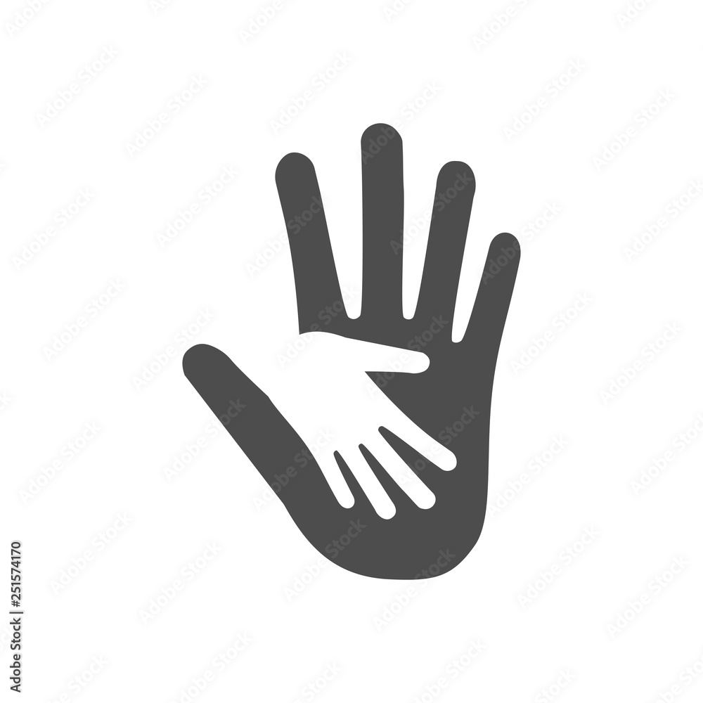Hand, charity, caring, icon. Vector illustration, flat design. Hand, charity, caring, icon. Vector illustration, flat design.