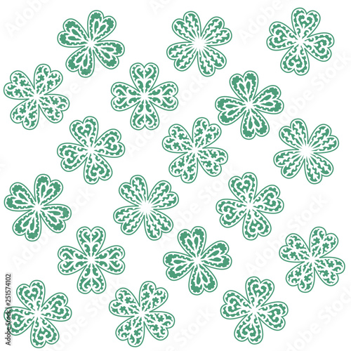 Lucky Four Leaf Clovers and shamrocks
