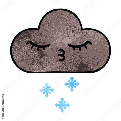 retro grunge texture cartoon storm snow cloud