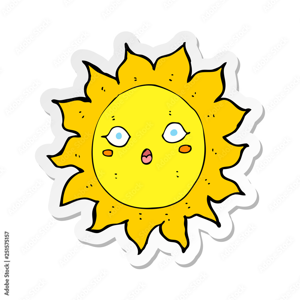 sticker of a cartoon sun