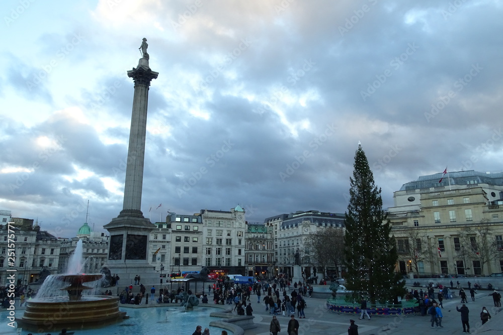 Trafalgar Square, London, in winter