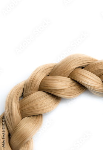 blond braid isolated