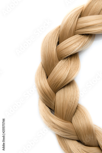 blond braid isolated