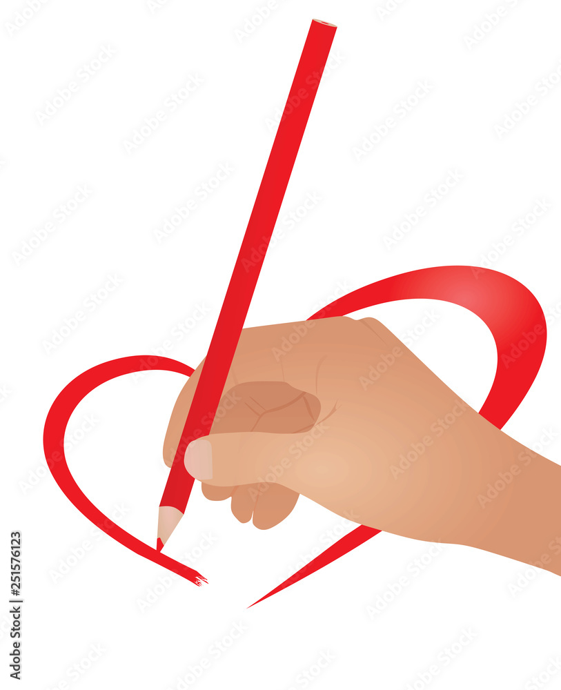 Hand drawing heart. vector illustration