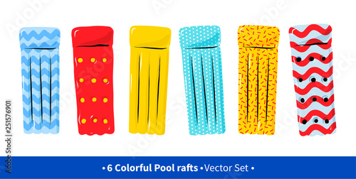 Top view vector collection of pool rafts