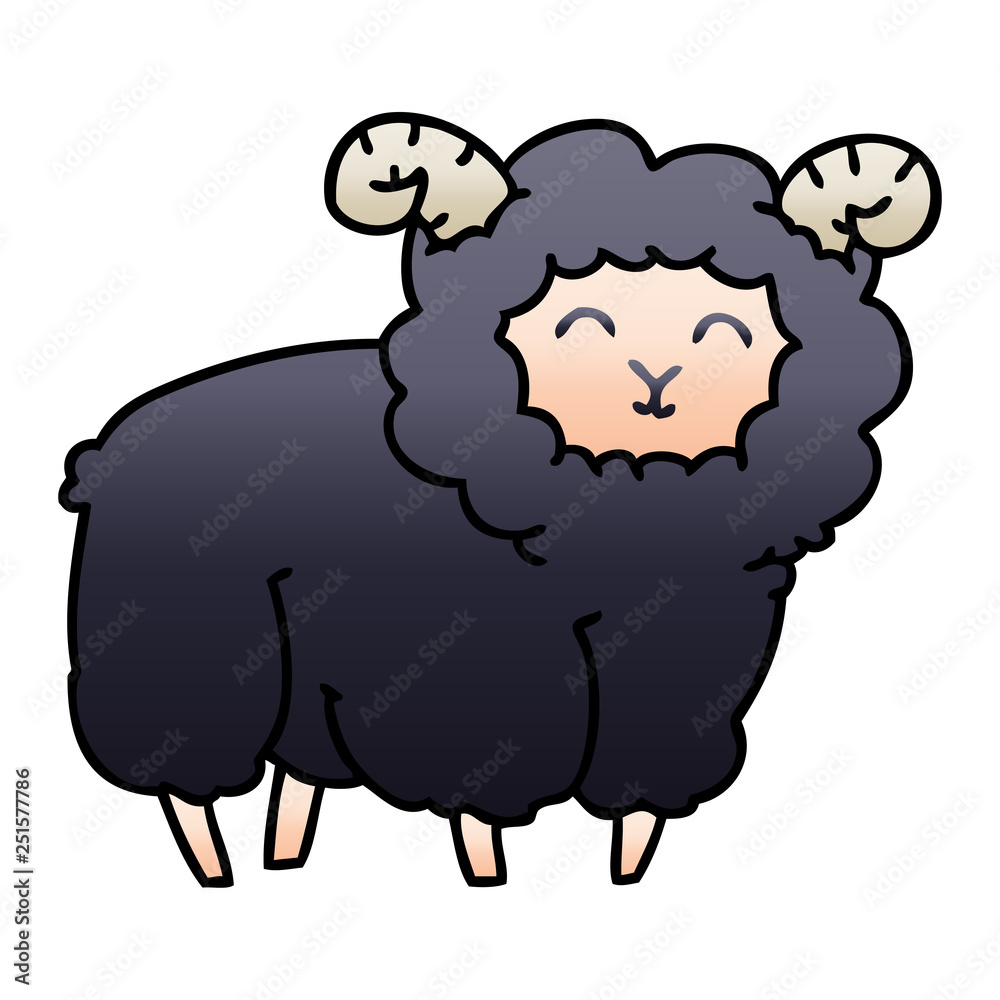 quirky gradient shaded cartoon ram quirky gradient shaded cartoon ram