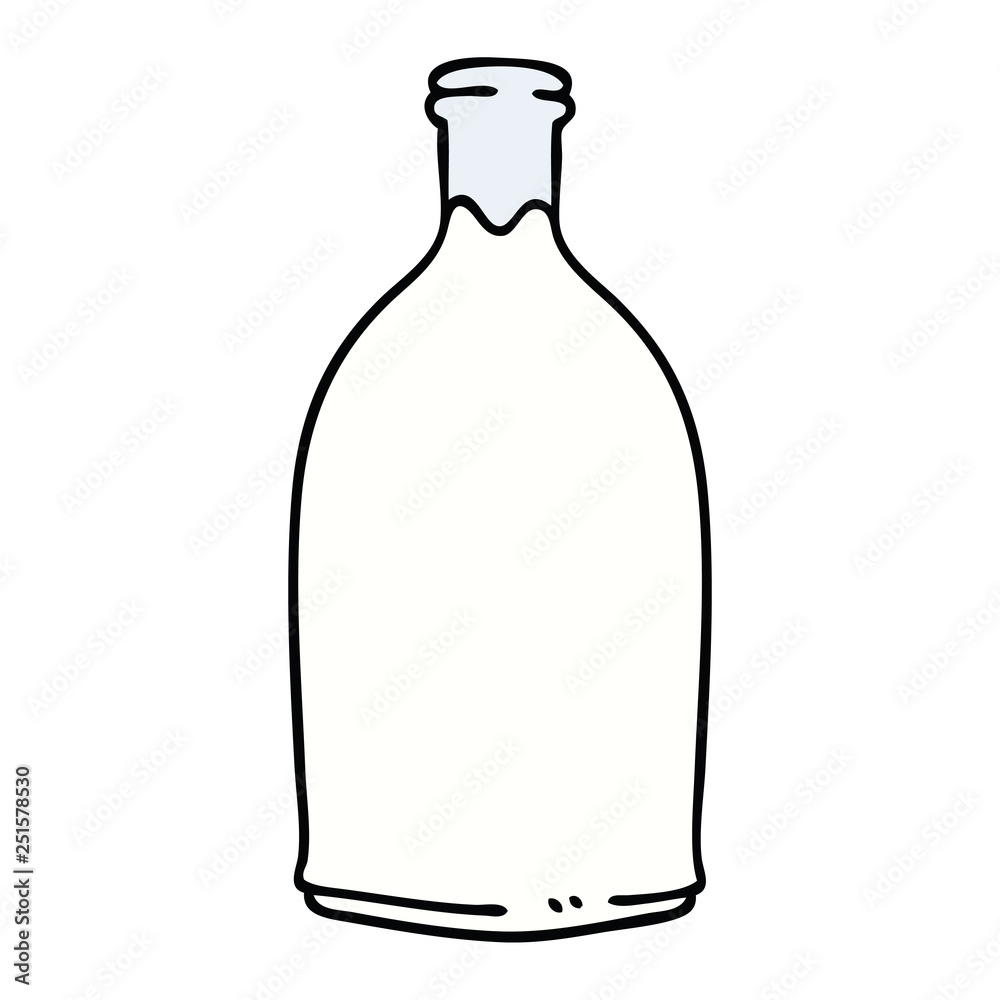 quirky hand drawn cartoon milk bottle quirky hand drawn cartoon milk bottle