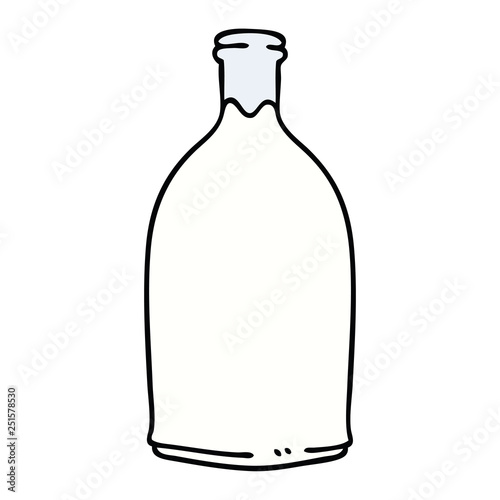 quirky hand drawn cartoon milk bottle