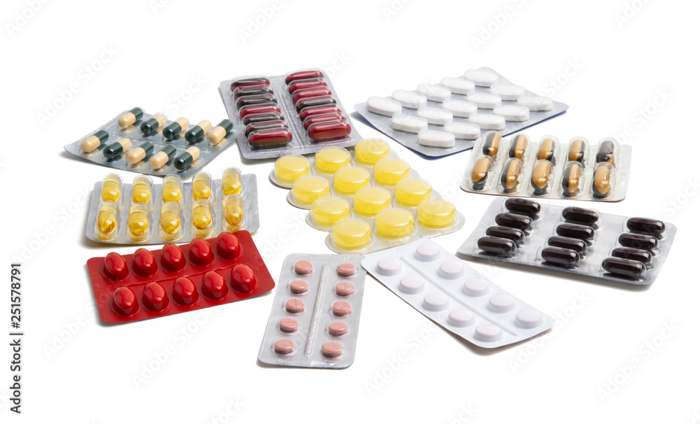 medical capsules in pack isolated medical capsules in pack isolated