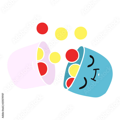 cartoon of a smiling pill
