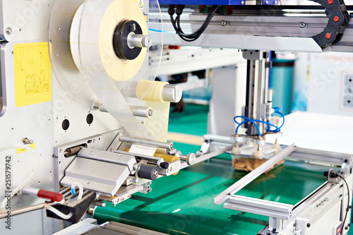Tablou pe pânză Machine of weighing and labeling