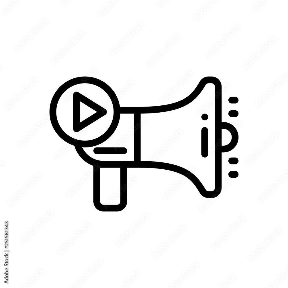 video advertising icon, outline black style video advertising icon, outline black style