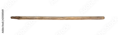 wooden staff on white isolated background