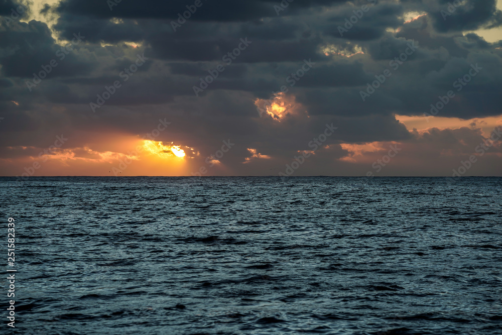 Sunset over the atlantic Ocean