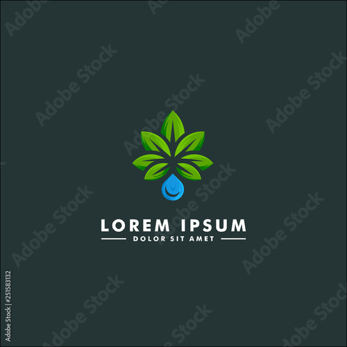 Cannabis logo template, Abstract marijuana design vector illustrator