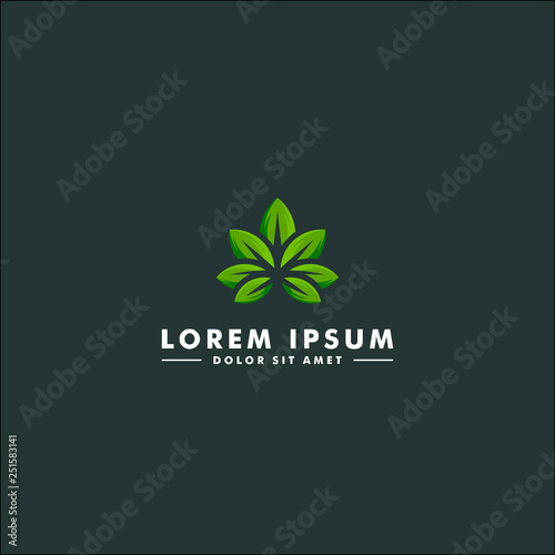 Cannabis logo template, Abstract marijuana design vector illustrator