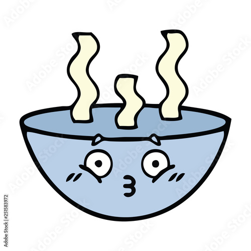 cute cartoon bowl of hot soup