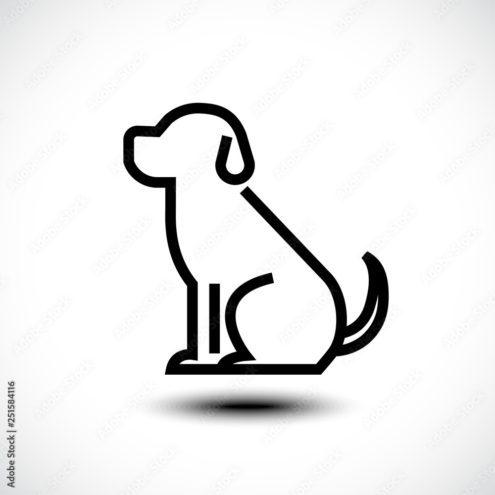 Dog line icon, linear concept sign or logo element. Vector illustration Dog line icon, linear concept sign or logo element. Vector illustration