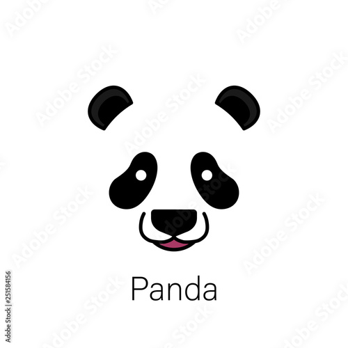 Cute panda face isolated on...