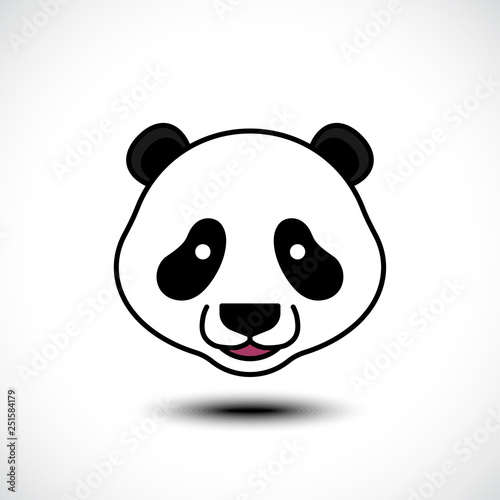 Cute panda face isolated on...