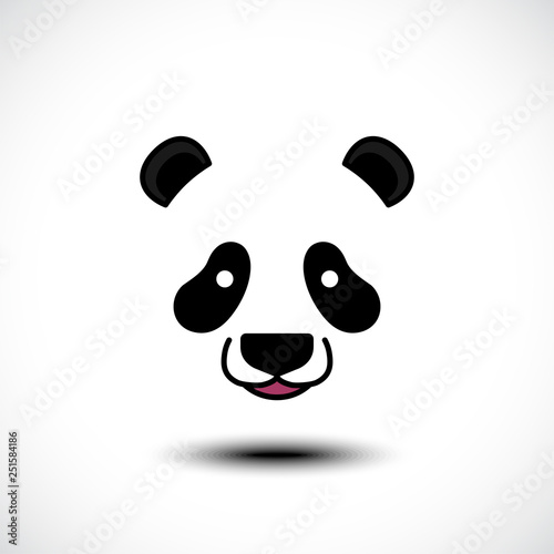 Cute panda face isolated on...