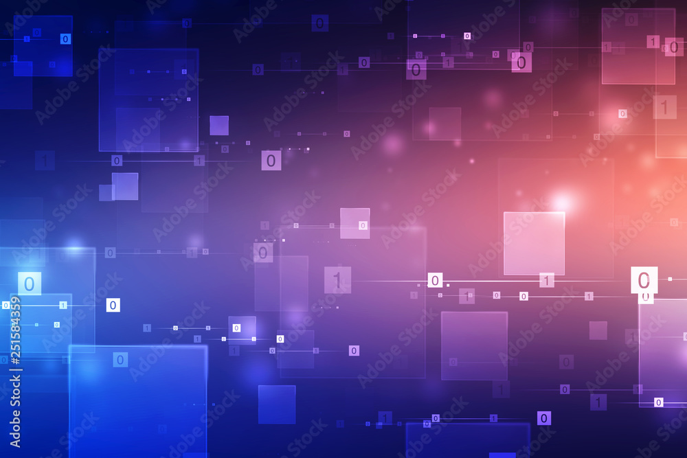 Binary Code Background, Digital Abstract technology background, flowing number one and zero text in binary code format in technology background. Binary Code Background, Digital Abstract technology background, flowing number one and zero text in binary code format in technology background.