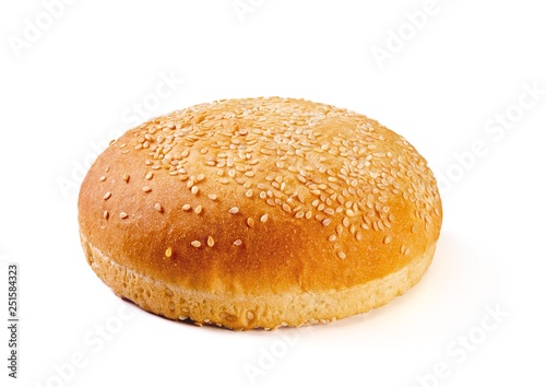 Burger bun on a white background