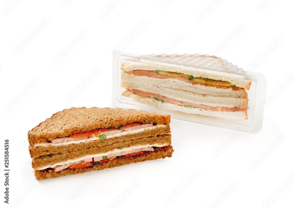 Fototapeta premium Sandwich on white background