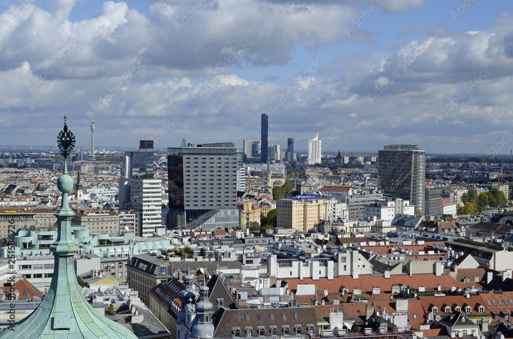 Aerial view of  Vienna from view point, Austria
