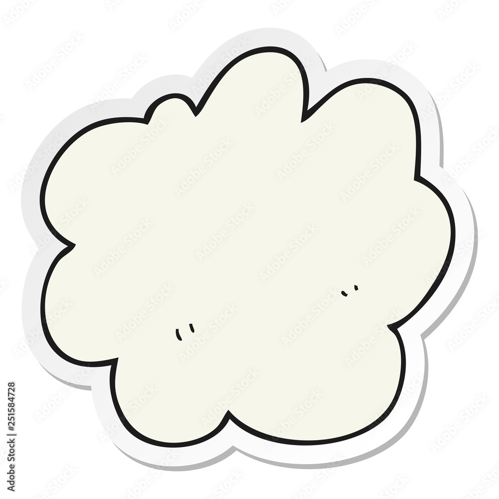 sticker of a cartoon decorative cloud element sticker of a cartoon decorative cloud element