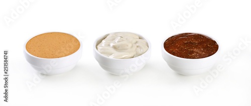 Sauces on a white background