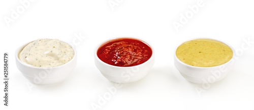 Sauces on a white background