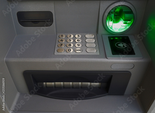 closeup modern ATM