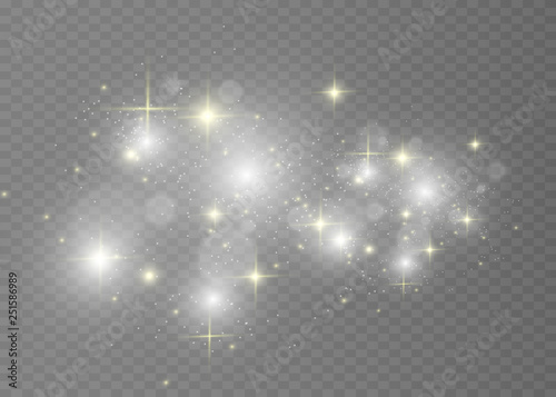 Beautiful sparks shine with special light. Vector sparkles on a transparent background. Christmas abstract pattern. A beautiful illustration for the postcard. The background for the image. Luminaries