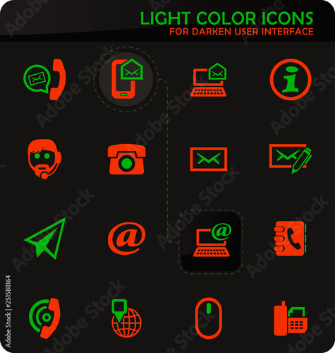 Contact us icons set
