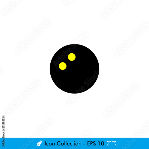 Squash Ball Icon / Vector - In Color Design