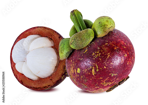 Mangosteen isolated on white background