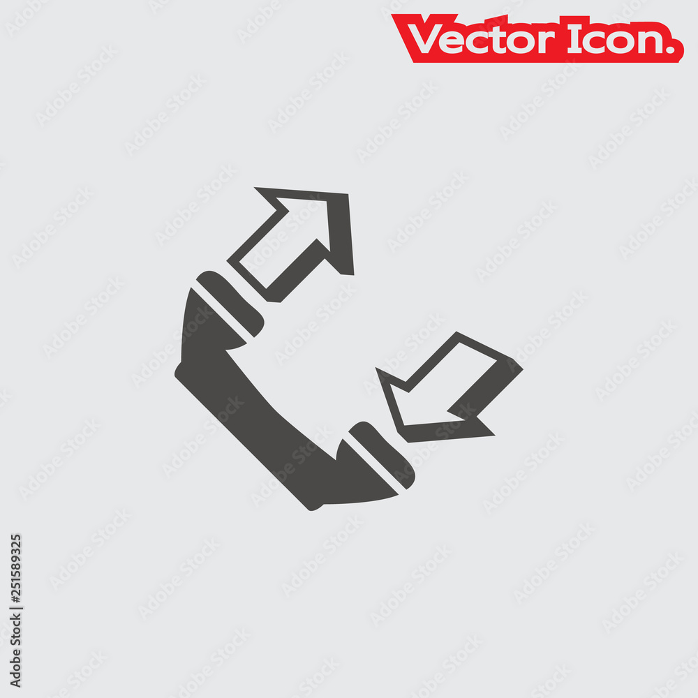 Telephone receiver icon isolated sign symbol and flat style for app, web and digital design. Vector illustration. Telephone receiver icon isolated sign symbol and flat style for app, web and digital design. Vector illustration.