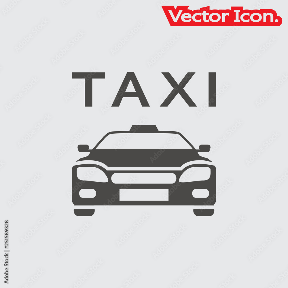 taxi icon isolated sign symbol and flat style for app, web and digital design. Vector illustration.