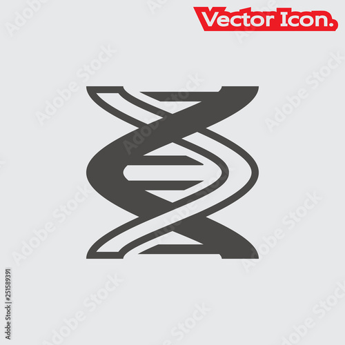 The dna icon isolated sign symbol and flat style for app, web and digital design. Vector illustration.
