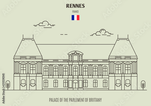 Wallpaper Mural Palace of the Parlement of Brittany in Rennes, France. Landmark icon Torontodigital.ca