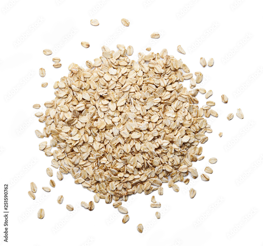 Pile of oat-flakes cut out. Top view. Pile of oat-flakes cut out. Top view.