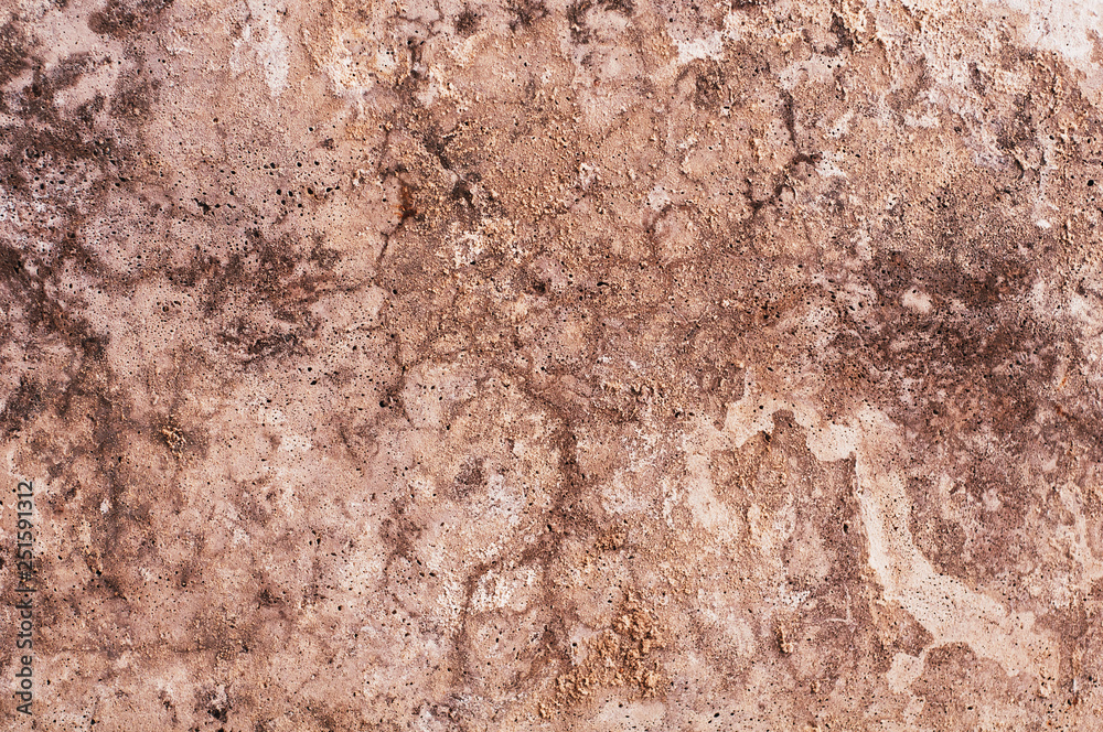 Naklejka premium background of old darkened shabby and scratched brown concrete wall