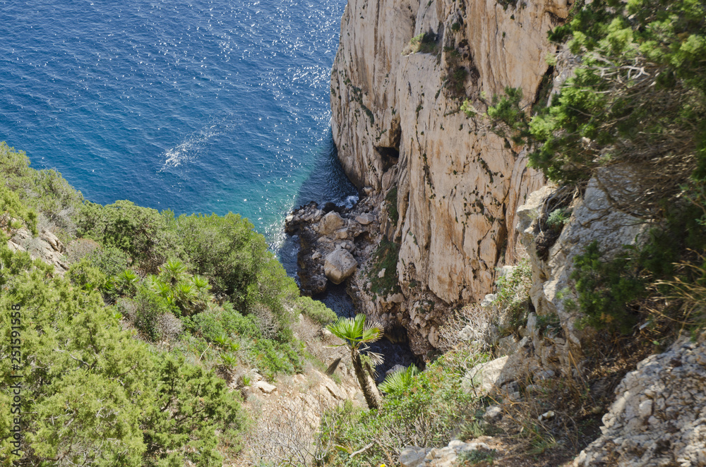 Cliffs in Porto Conte, Cave Neptuna, Sardinia Cliffs in Porto Conte, Cave Neptuna, Sardinia