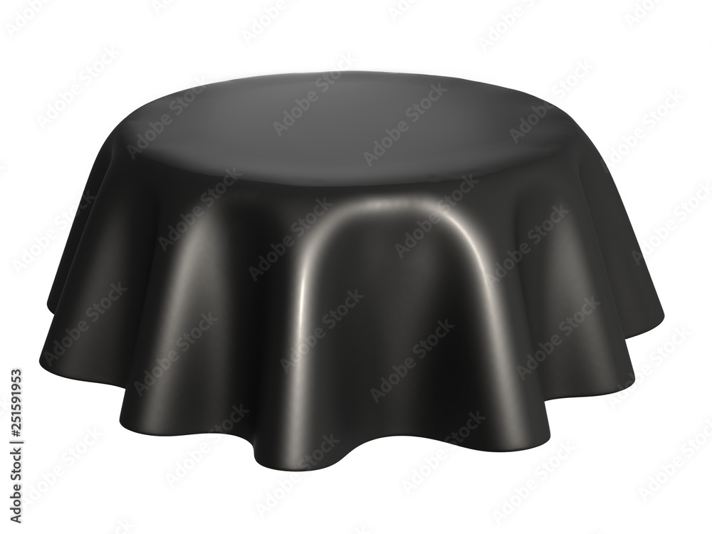 Black silk elegance tablecloth. Trade show exhibition Black silk elegance tablecloth. Trade show exhibition